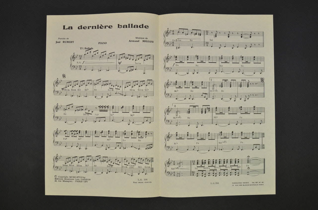 partition de musique petit format 1969.88.1049 Photo Mucem