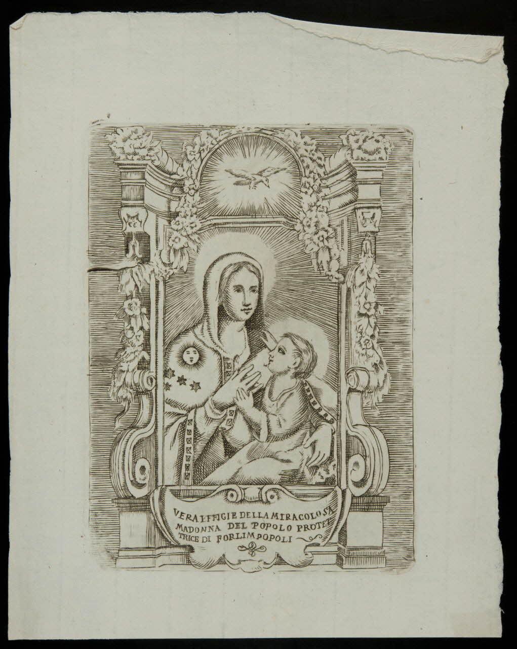 estampe VERA EFFIGIE DELLA MIRACOLOSA  MADONNA DEL POPOLO PROTET  TRICE DI FORLILM POPOLI 1986.74.66.1 Photo