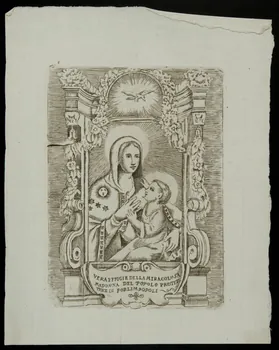 estampe VERA EFFIGIE DELLA MIRACOLOSA  MADONNA DEL POPOLO PROTET  TRICE DI FORLILM POPOLI 1986.74.66.1 Photo