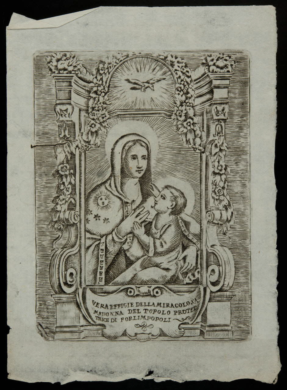 estampe VERA EFFIGIE DELLA MIRACOLOSA  MADONNA DEL POPOLO PROTET  TRICE DI FORLILM POPOLI 1986.74.66.2 Photo