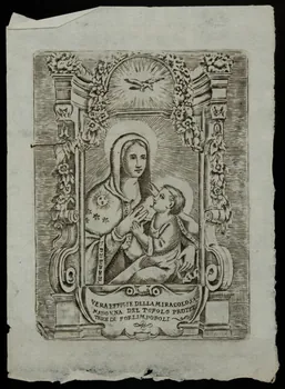 estampe VERA EFFIGIE DELLA MIRACOLOSA  MADONNA DEL POPOLO PROTET  TRICE DI FORLILM POPOLI 1986.74.66.2 Photo