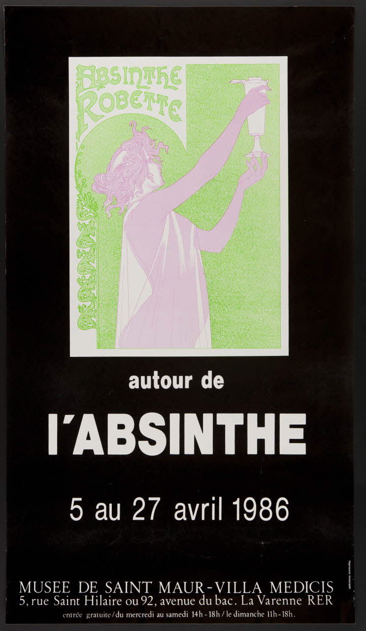 estampe autour de  l'ABSINTHE  5 au 27 avril 1986  MUSEE DE SAINT MAUR - VILLA MEDICIS 1986.74.9 Photo