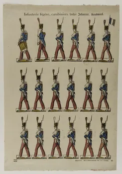 Boulay , Charles ; Clerc Jean Pierre imagerie ancienne Infanterie légère, carabiniers. Belfort 1830-1836 1986.81.45  Photo