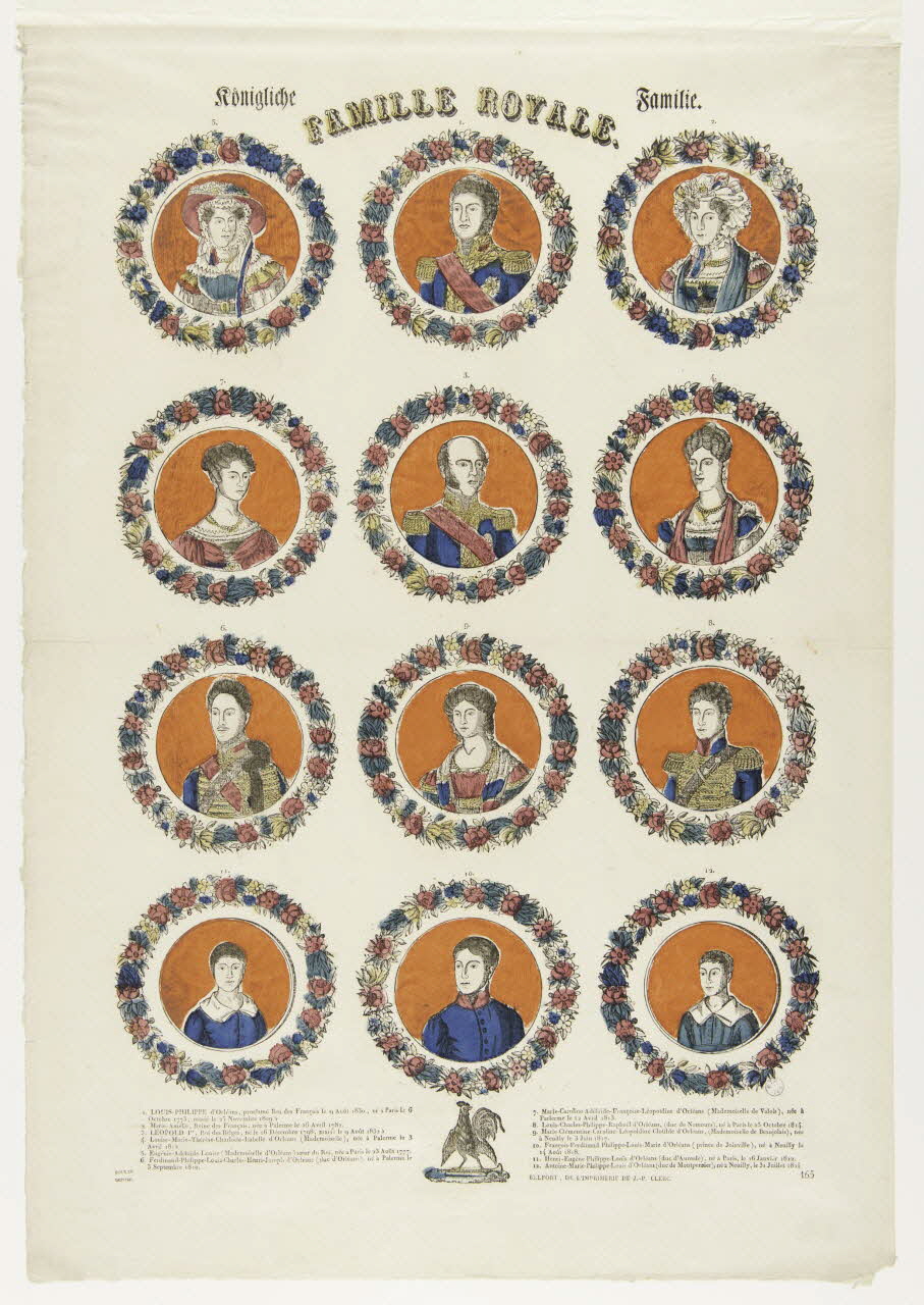 Boulay , Charles ; Clerc Jean Pierre imagerie ancienne FAMILLE ROYALE. Belfort 1832-1842 1986.81.47 Photo