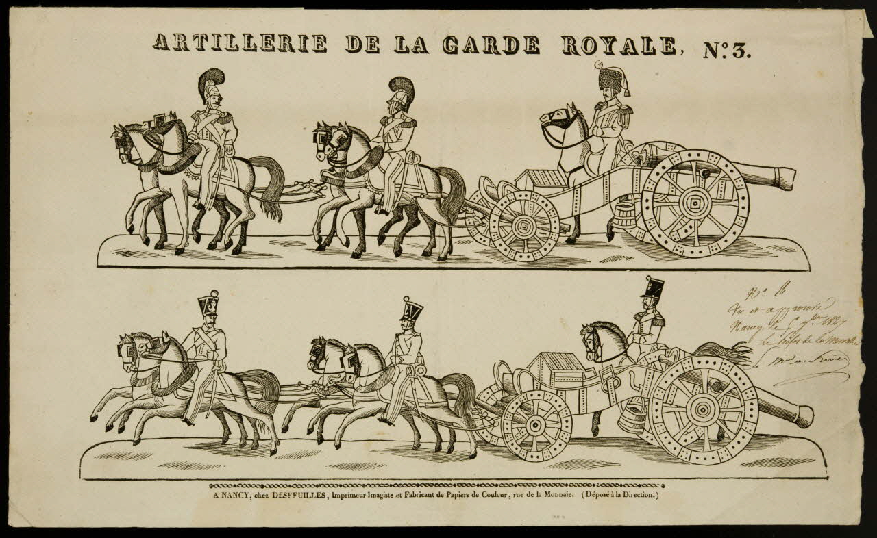 estampe ARTILLERIE DE LA GARDE ROYALE, N°.3. 1986.81.59 Photo