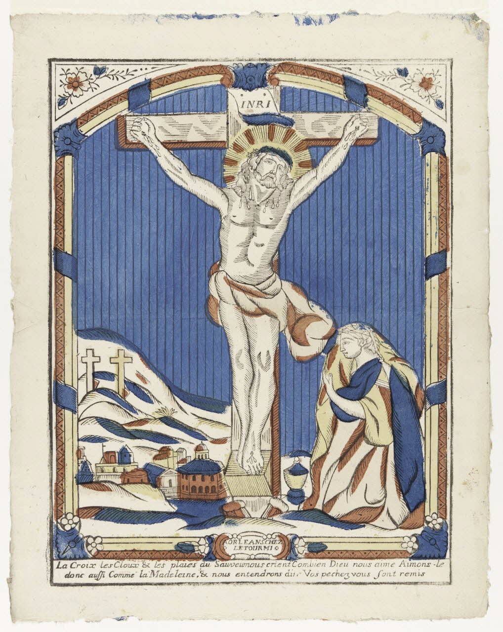 Jean-Baptiste Letourmy imagerie ancienne Christ en croix Orléans 1774-1800 1986.81.6 Photo