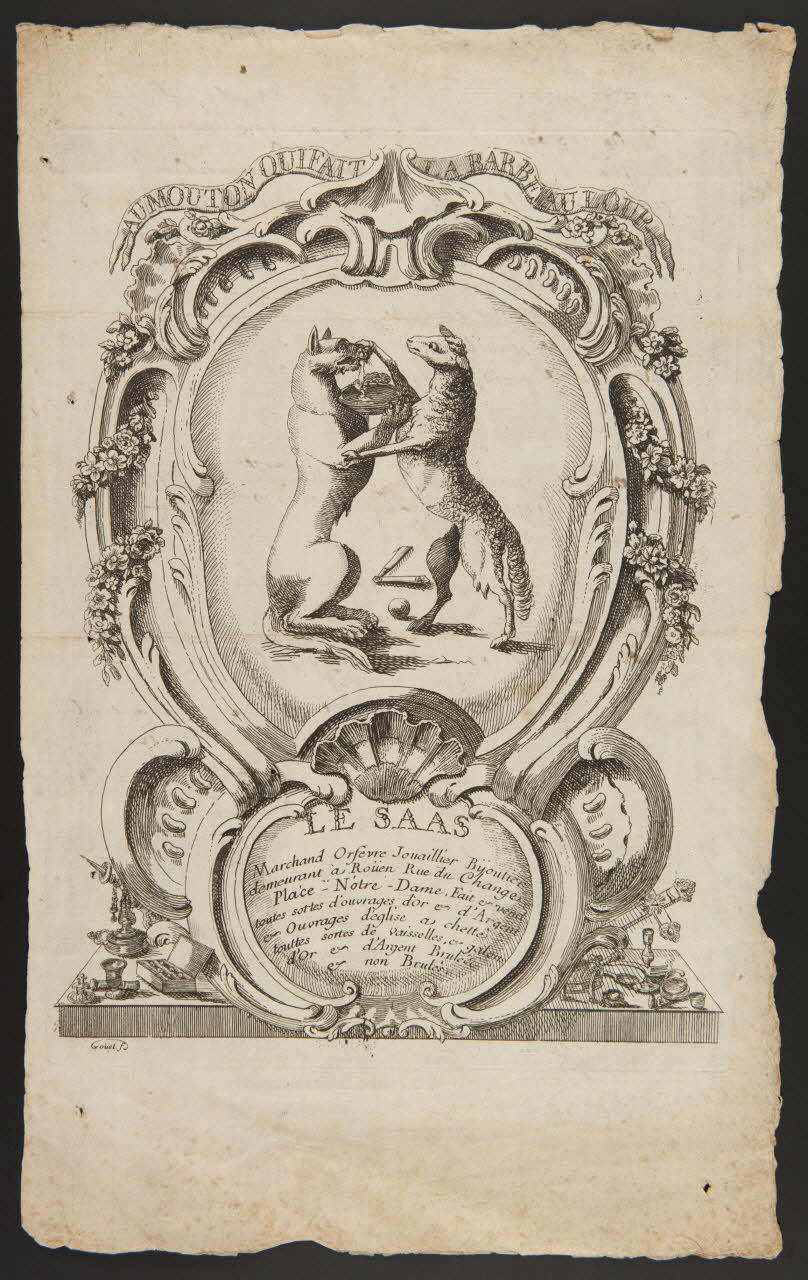 estampe AU MOUTON QUI FAIT LA BARBE AU LOUP 1987.12.2 Photo