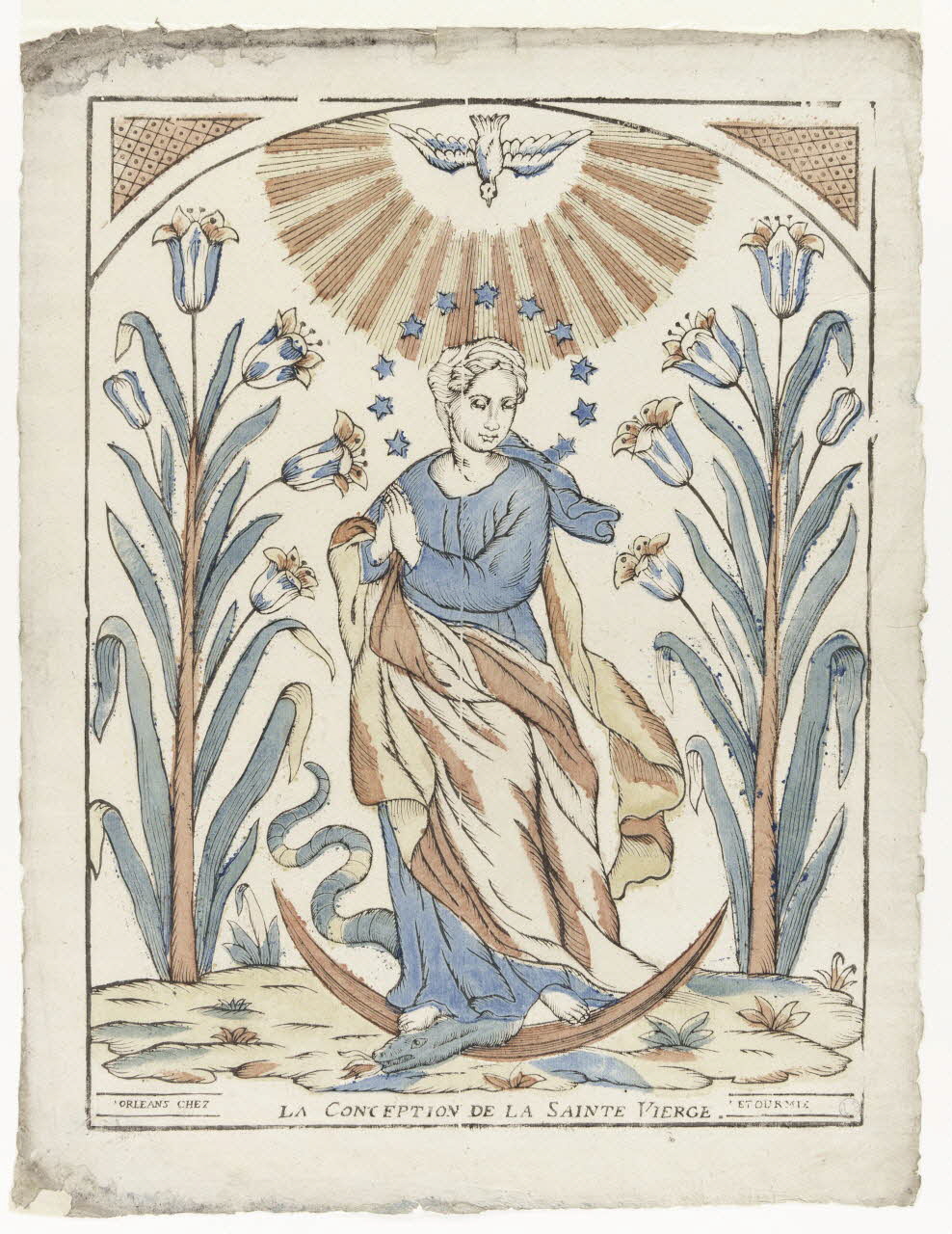 Jean-Baptiste Letourmy imagerie ancienne LA CONCEPTION DE LA SAINTE VIERGE Orléans 1774-1800 1987.14.1 Photo