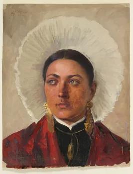 tableau Portrait de femme en coiffe (Boulogne-sur-Mer) 1987.46.1 Photo