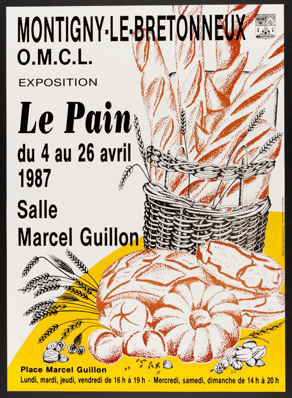estampe MONTIGNY-LE-BRETONNEUX  O.M.C.L.  Le Pain  du 4 au 26 avril  1987  Salle  Marcel Guillon 1987.46.42.1 Photo
