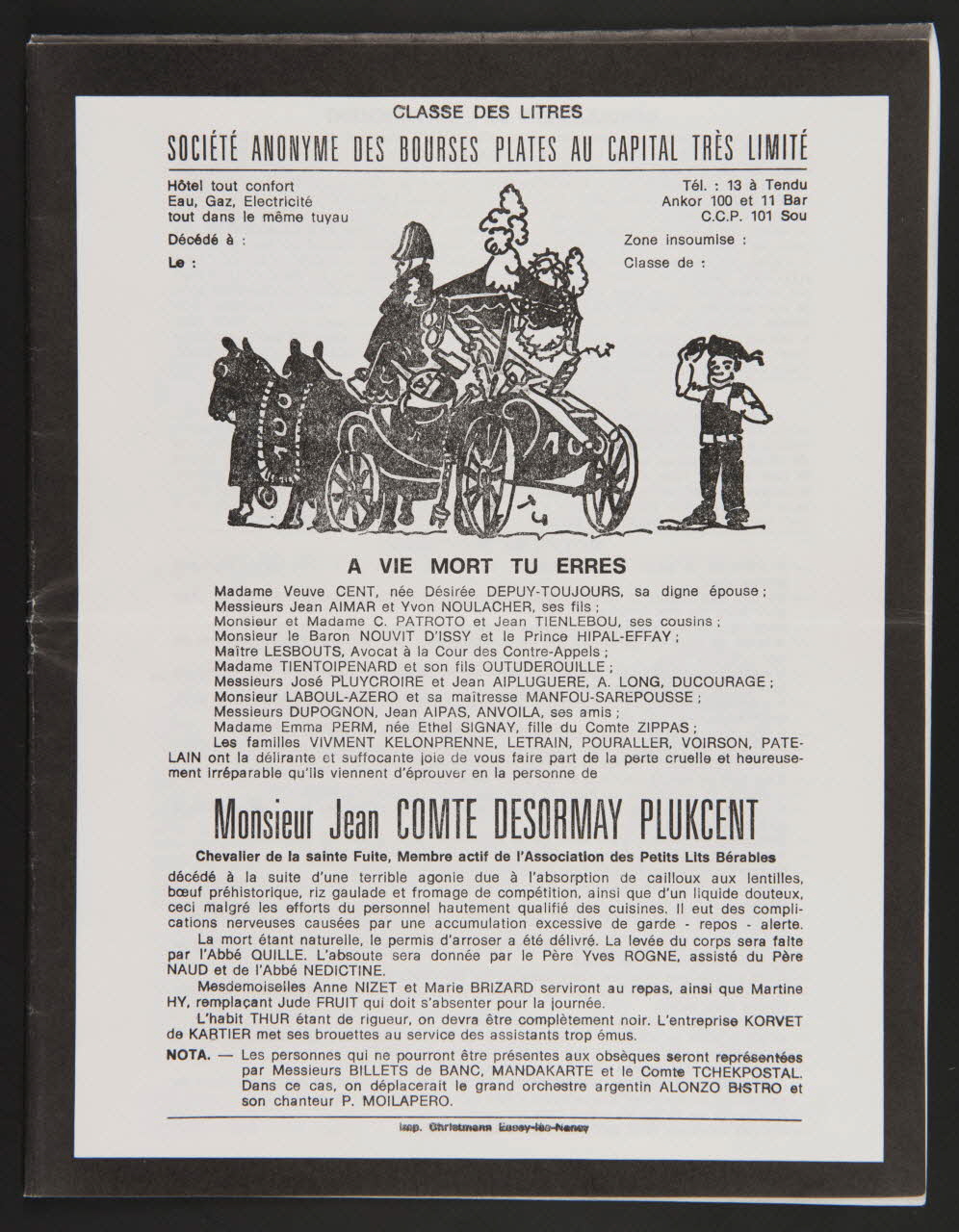 estampe Lettre humoristique 1987.46.5 Photo