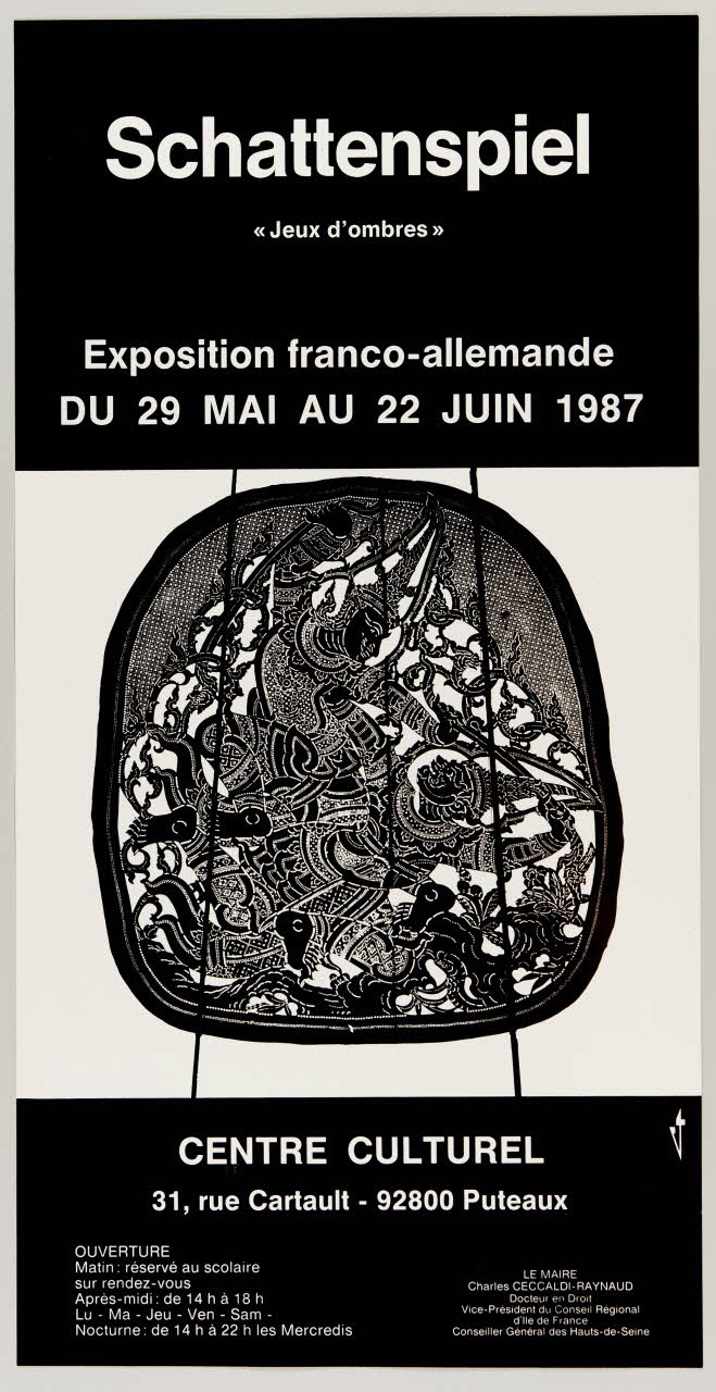 estampe Schattenspiel  "Jeux d'ombres"  Exposition franco-allemande  DU 29 MAI AU 22 JUIN 1987 1987.46.54.1 Photo
