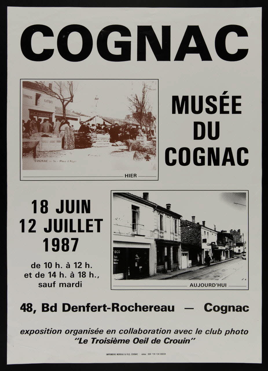 estampe COGNAC  MUSEE  DU  COGNAC  18 JUIN  12 JUILLET  1987 1987.46.70 Photo