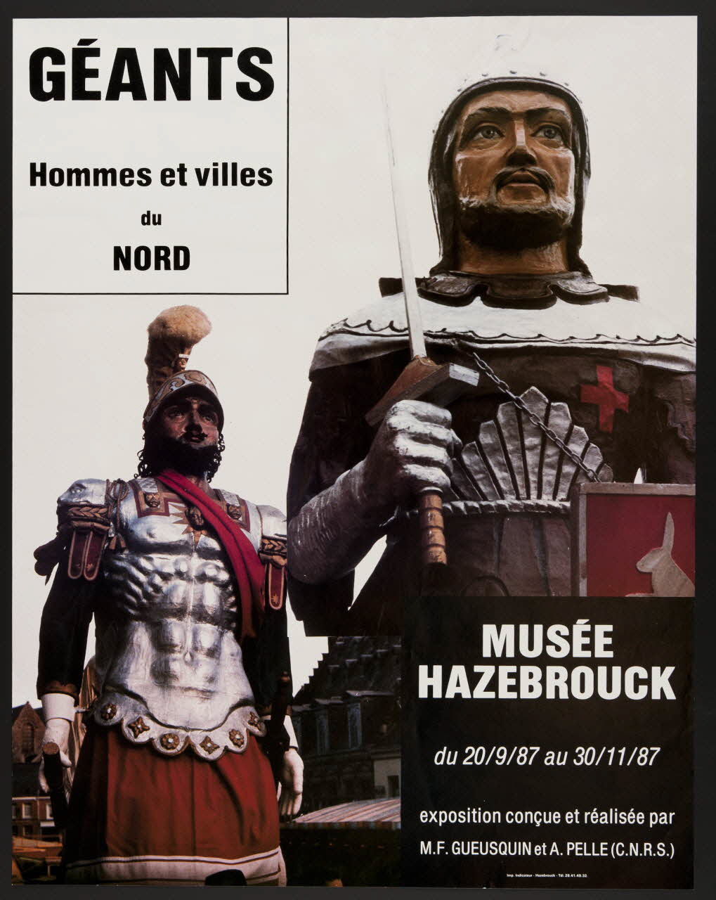 estampe GEANTS  Hommes et villes  du  NORD  MUSEE  HAZEBROUCK  du 20987 au 301187 1987.46.72 Photo