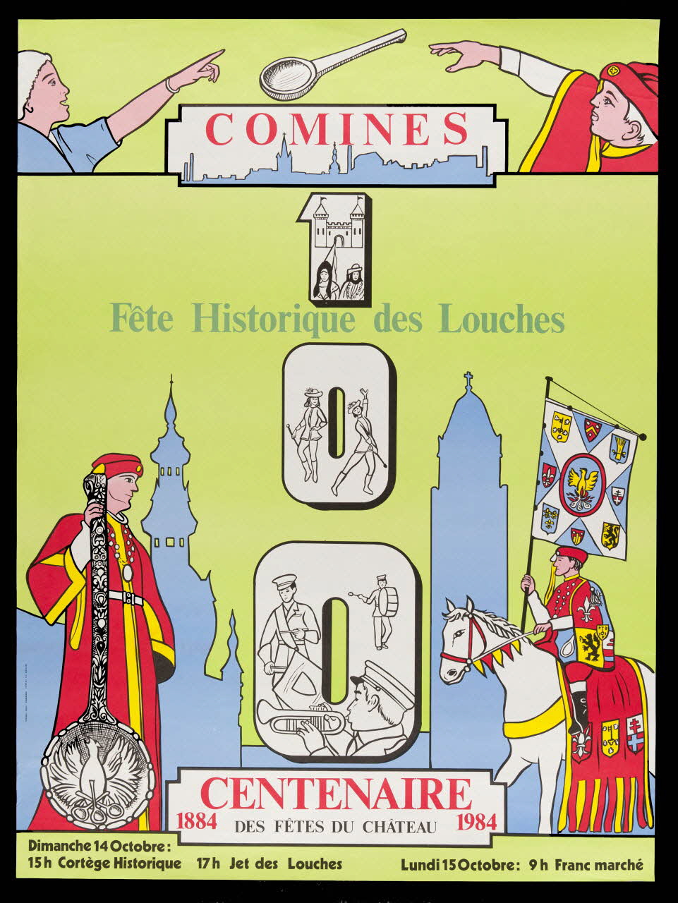 affiche COMINES  Fête Historique des Louches 1989.5.10 Photo