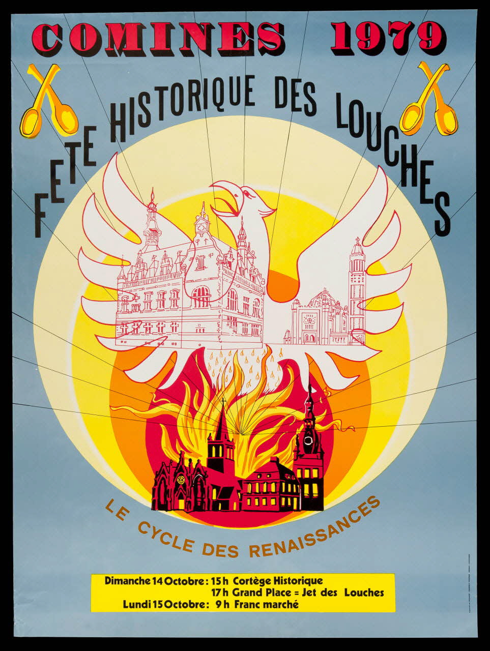 affiche COMINES 1979  FETE HISTORIQUE DES LOUCHES 1989.5.6 Photo