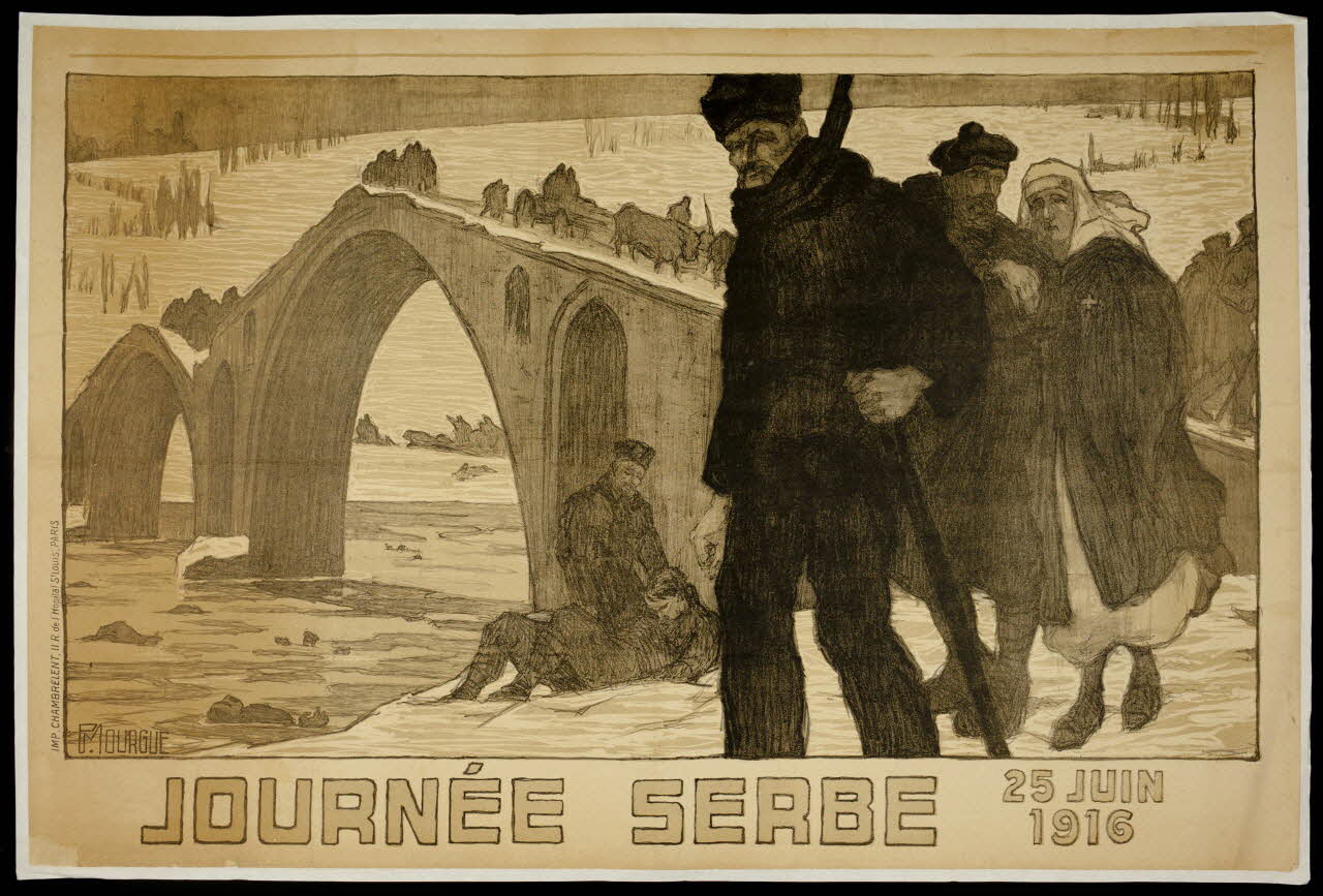 affiche JOURNEE SERBE  25 JUIN  1916 1988.16.10 Photo