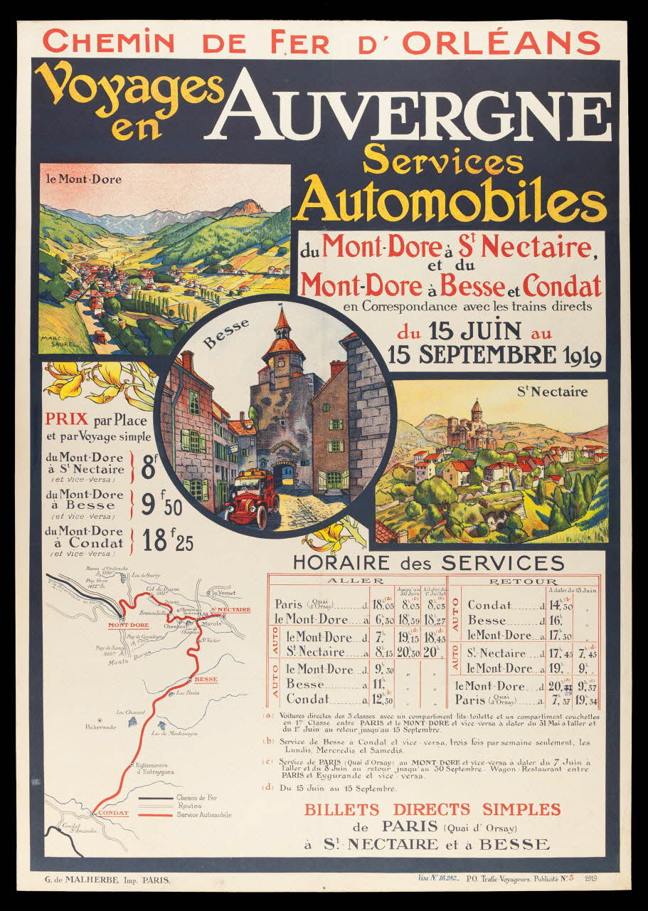 estampe Voyages  en  AUVERGNE  Service  Automobiles 1988.16.21 Photo