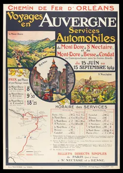 estampe Voyages  en  AUVERGNE  Service  Automobiles 1988.16.21 Photo