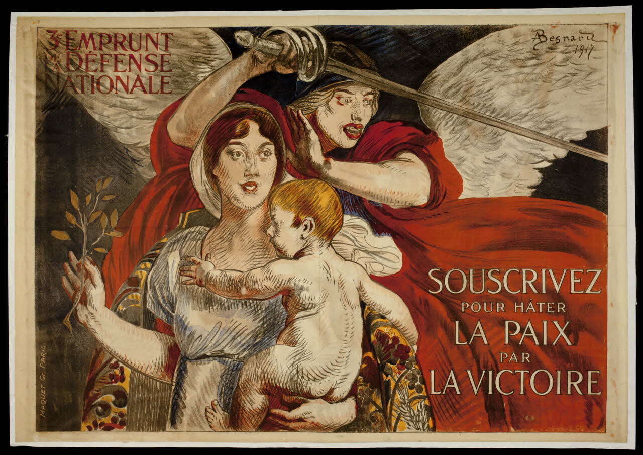 affiche 3e EMPRUNT  DE  LA  DEFENSE  NATIONALE  SOUSCRIVEZ  POUR HÂTER  LA PAIX  PAR  LA VICTOIRE 1988.16.6.1 Photo