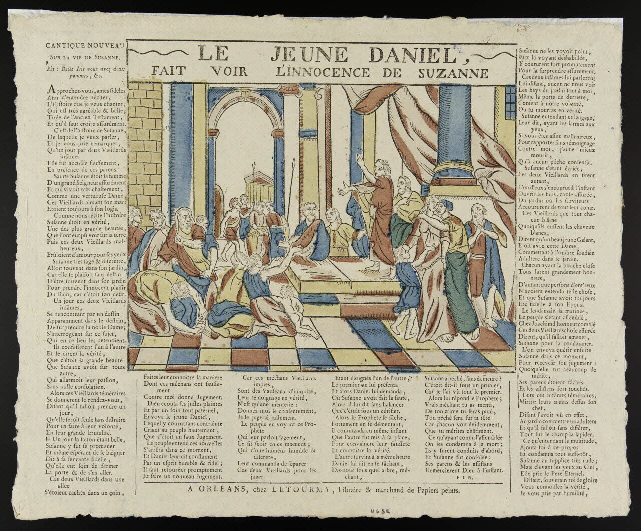 Jean-Baptiste Letourmy estampe LE JEUNE DANIEL,  FAIT VOIR L'INNOCENCE DE SUZANNE Orléans 1774-1800 1988.33.1 Photo