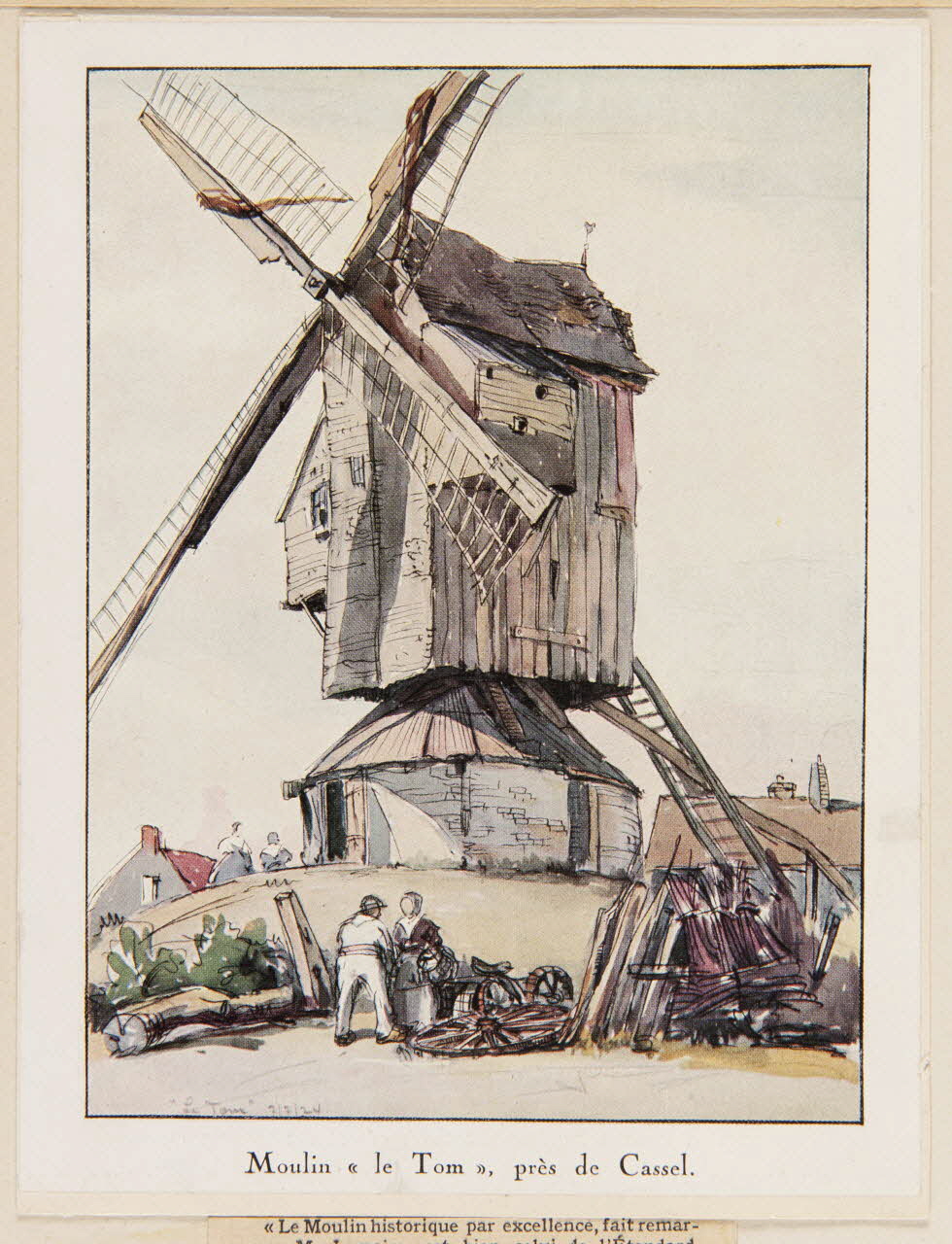 estampe Moulin "le Tom", près de Cassel. 1988.35.13.1 Photo