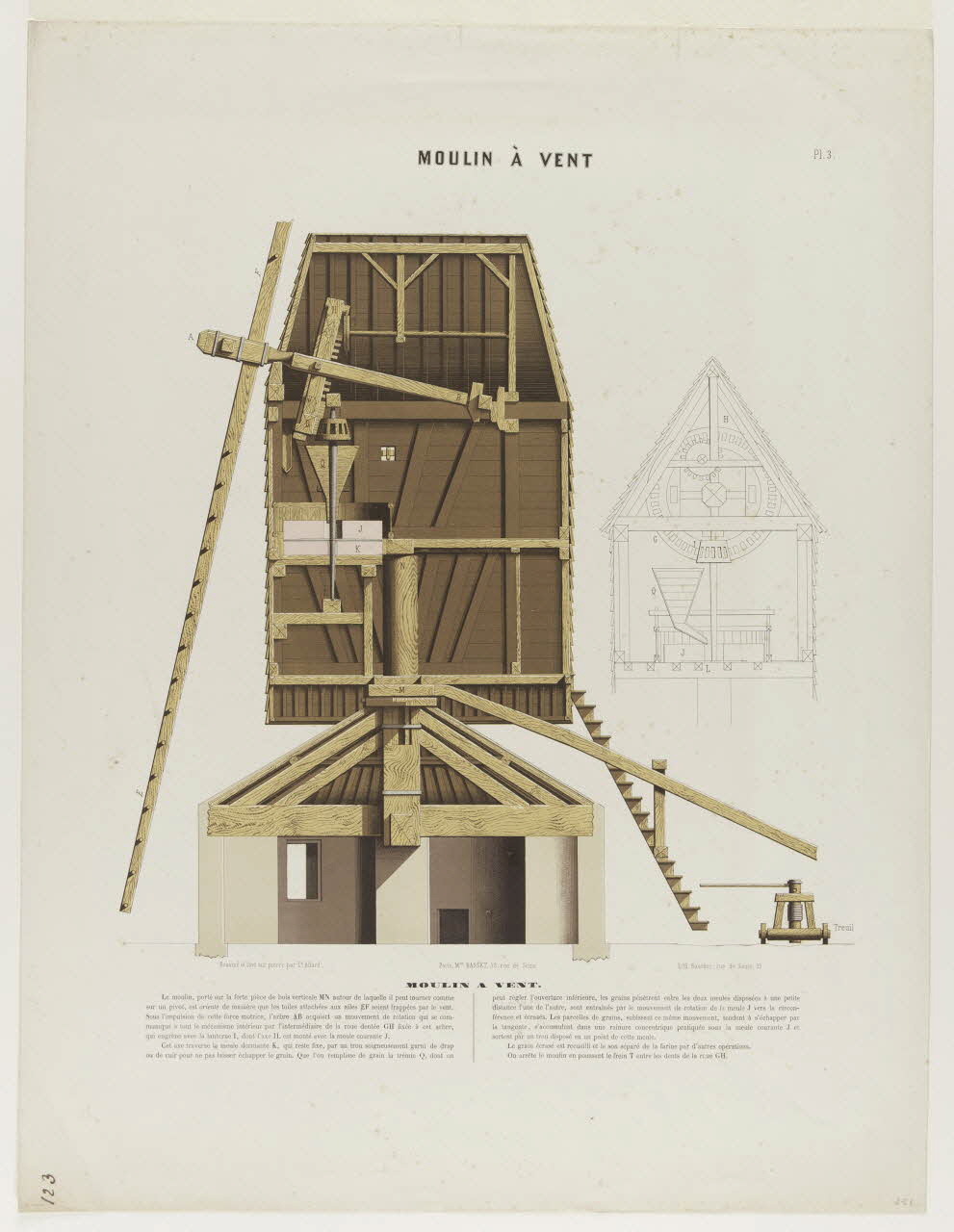 Allard L. ; Boucher ; Basset. Paris estampe MOULIN A VENT Paris 1849-1865 1988.35.14 Photo