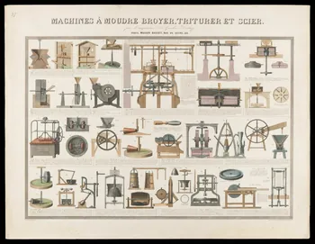 estampe MACHINES A MOUDRE BOYER, TRITURER, SCIER. 1988.35.16 Photo