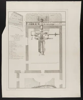 estampe PLAN  au Rez de Chaussée du Moulin  à Farine située aux environs  DE SENLIS 1988.35.8 Photo