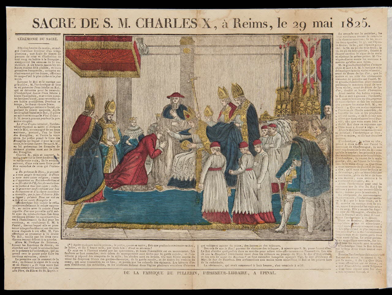 François Georgin ; Pellerin imagerie ancienne SACRE DE S. M. CHARLES X, à Reims, le 29 mai 1825. Lorraine, France 1837 1988.4.15 Photo
