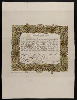 Johann Trautner ; Elisabeta Götz estampe Chriftlicher Tauff Seegen Nuremberg 1819 1988.52.74  Photo