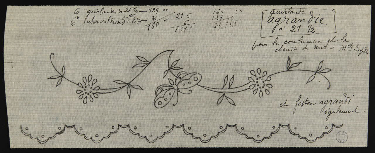 dessin Motifs de broderie 1988.56.169 Photo