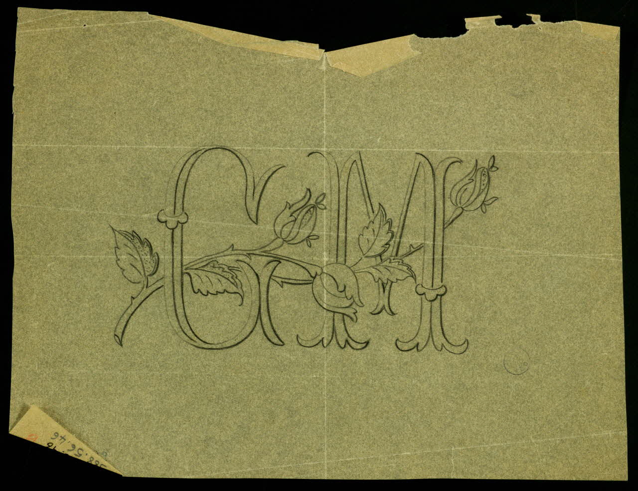 dessin Décor broderie de lettres GM 1988.56.46 Photo