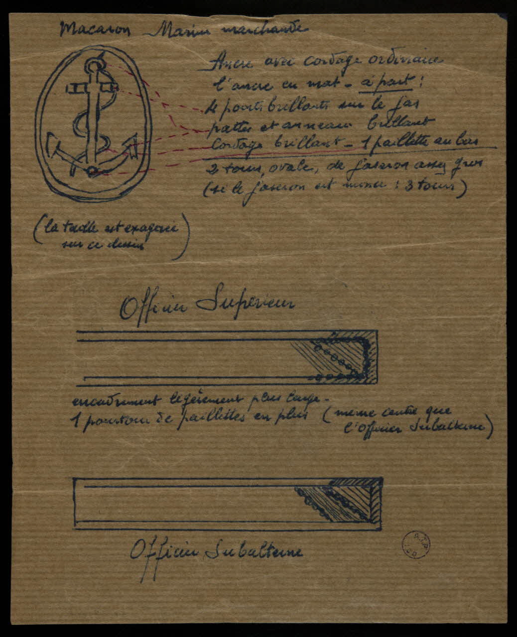 poncif Macaron Marine marchande  Officier Supérieur  Officier Subalterne 1988.57.209 Photo