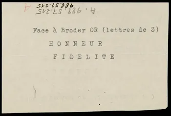 poncif Face à Broder OR (lettres de 3) 1988.57.215  Photo