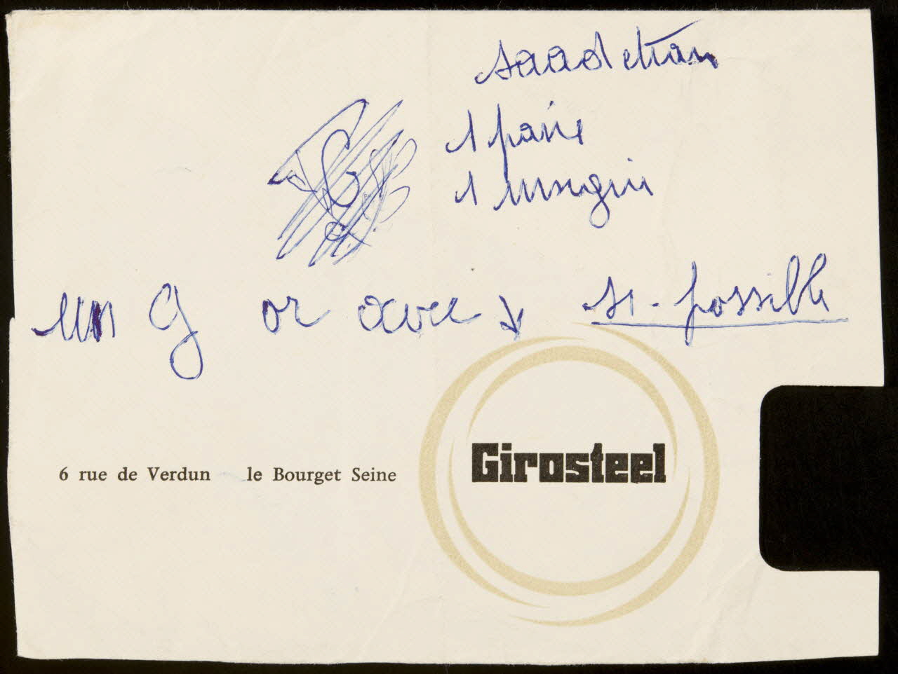 buvard publicitaire Girosteel 1988.57.233 Photo