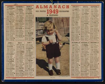 calendrier ALMANACH  DES POSTES TELEGRAPHES & TELEPHONES 1949 1988.57.242 Photo