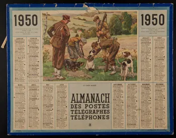 calendrier 1950  ALMANACH  DES POSTES  TELEGRAPHES  TELEPHONES 1988.57.243 Photo