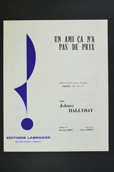 Georges Aber ; Larry Gréco ; Johnny Hallyday ; Editions Labrador; chanson petit format 1965 1969.88.1064 Photo Mucem