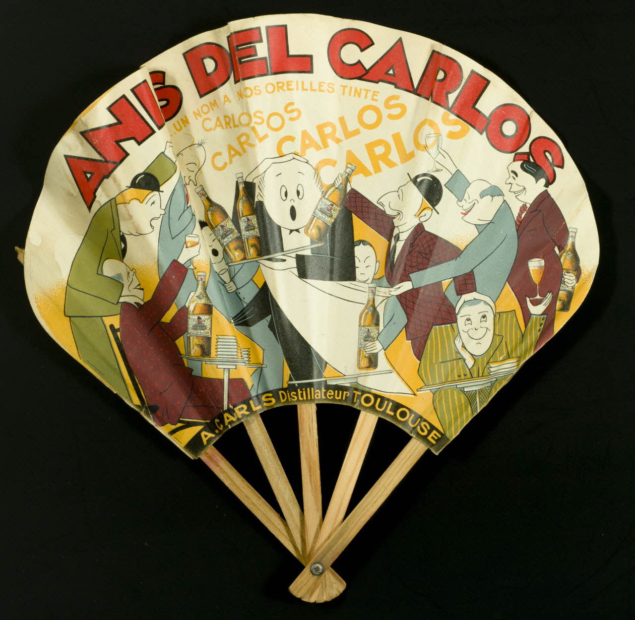 EVENTAIL PUBLICITAIRE Eventail ANIS DEL CARLOS France 1920-1930 1990.1.117 Photo