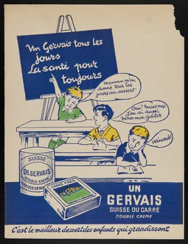 estampe CH. GERVAIS  FROMAGES FRAIS : SUISSES - CARRES 1990.1.185 Photo