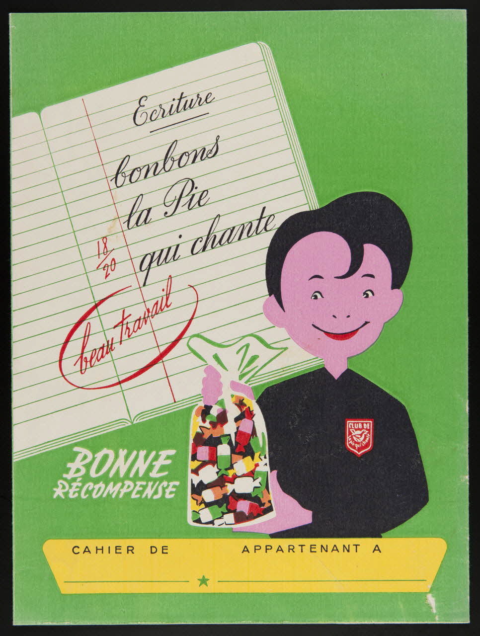 estampe Ecriture  bonbons  la Pie  qui chante  beau travail  BONNE  RECOMPENSE 1990.1.189 Photo