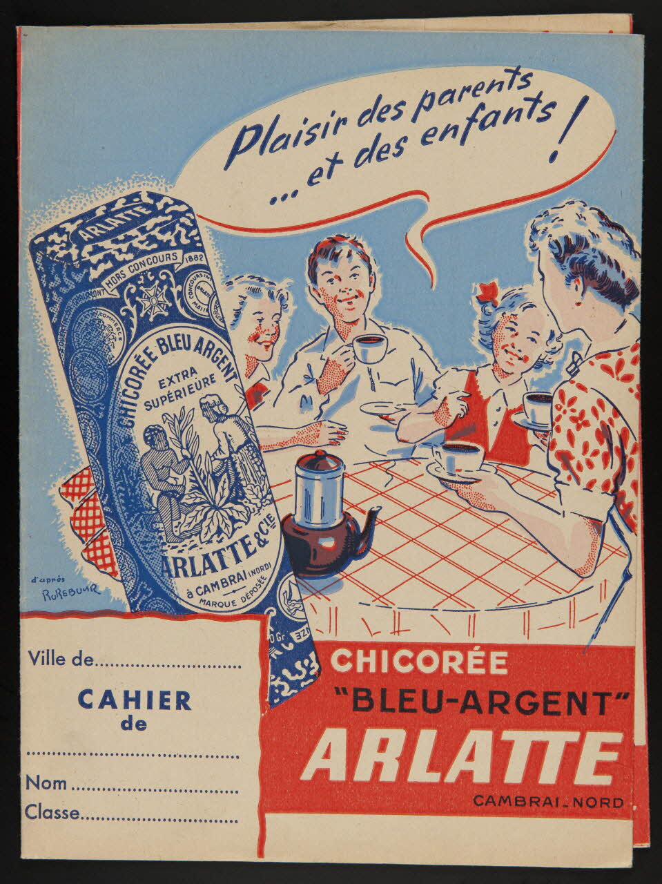 estampe Plaisir des parents  ...et des enfants !  CHICOREE  "BLEU-ARGENT"  ARLATTE 1990.1.190 Photo