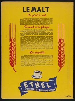 estampe le bon  malt  d'Alsace  ETHEL  PUR OU AU LAIT TOUJOURS IL PLAIT 1990.1.193 Photo