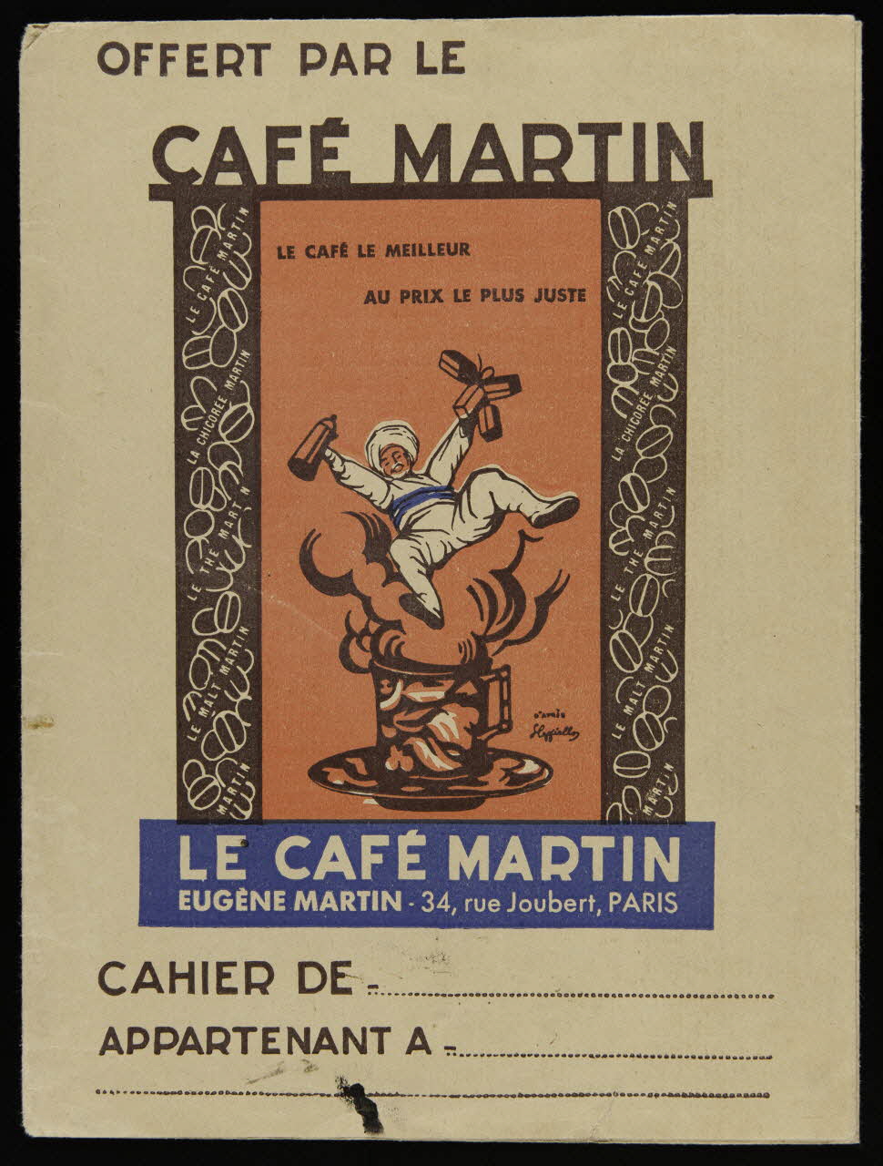 estampe CAFE MARTIN, cahier d'écolier 1990.1.215 Photo