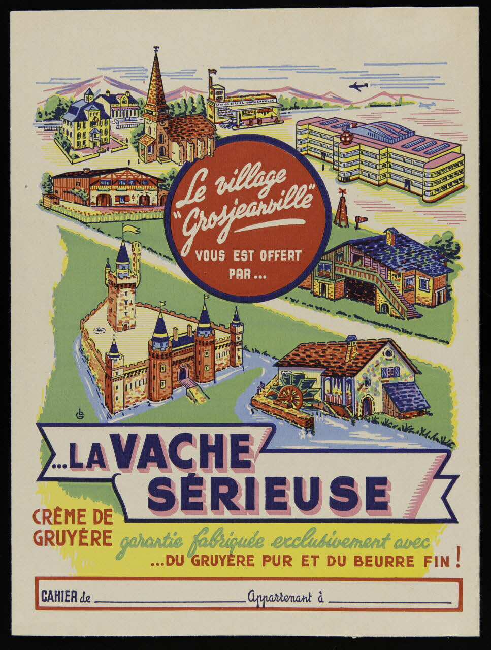 estampe LA VACHE  SERIEUSE, cahier d'écolier 1990.1.216.1 Photo