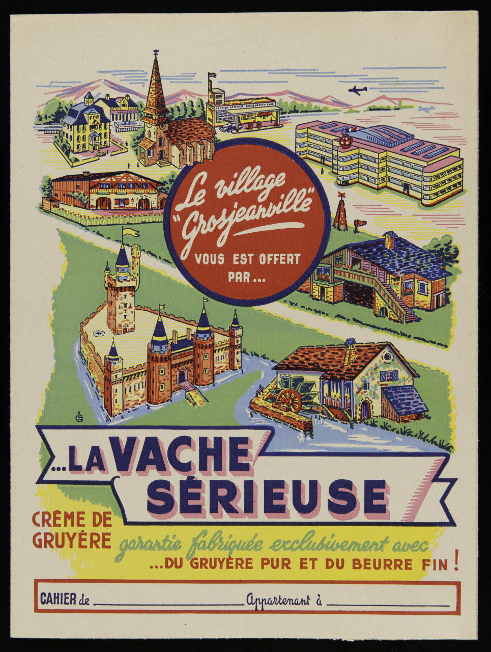 estampe LA VACHE  SERIEUSE, cahier d'écolier 1990.1.216.2 Photo