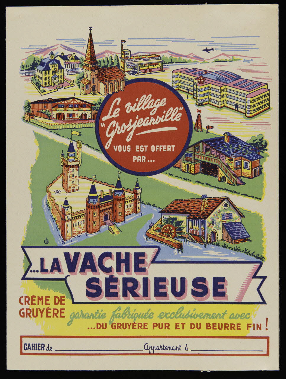 estampe LA VACHE  SERIEUSE, cahier d'écolier 1990.1.216.4 Photo