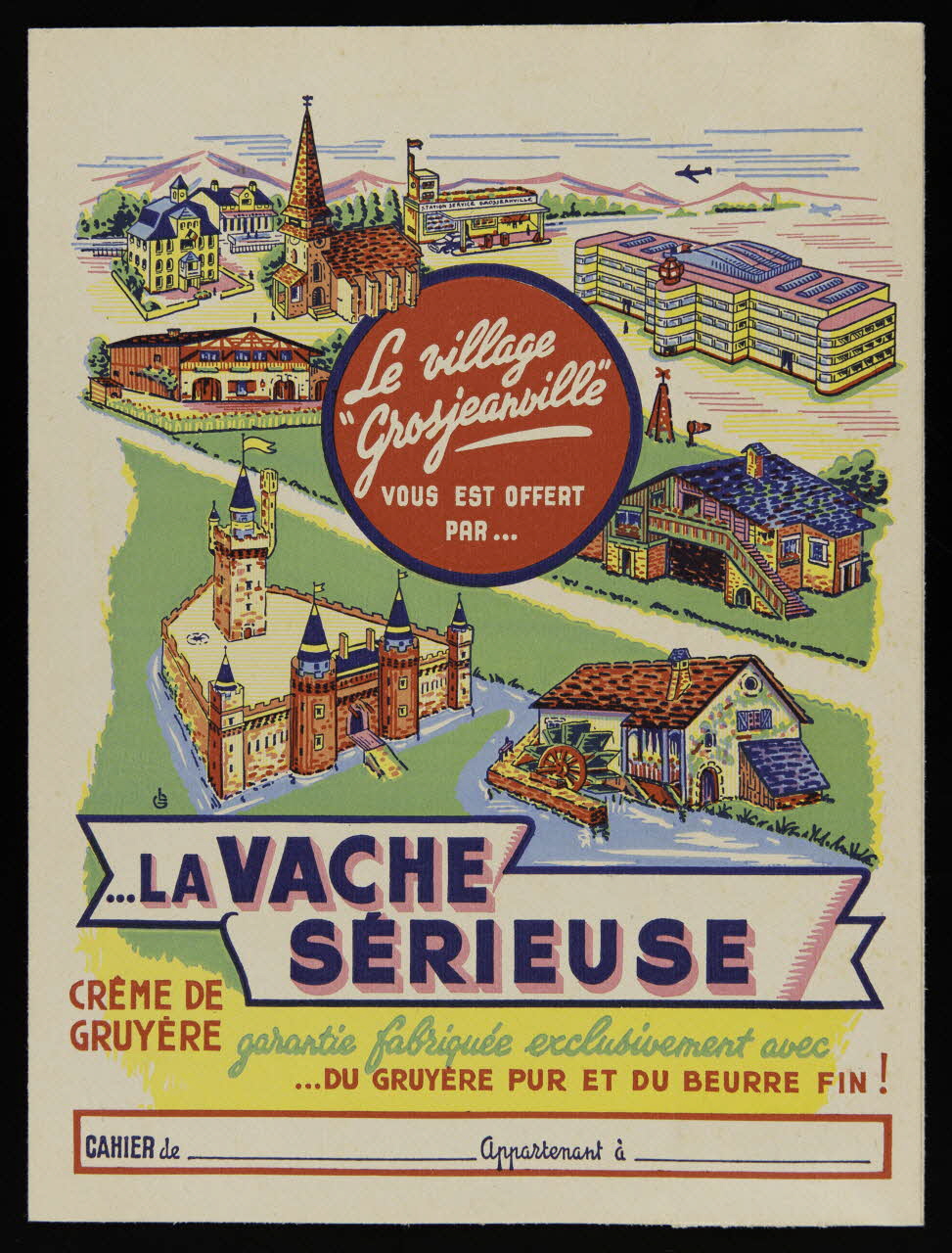 estampe LA VACHE  SERIEUSE, cahier d'écolier 1990.1.216.5 Photo