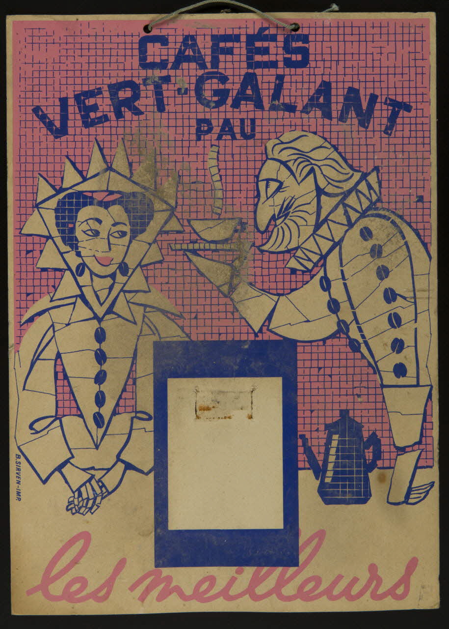 estampe CAFES  VERT-GALANT  PAU 1990.1.260 Photo